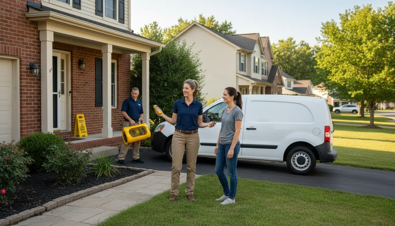 Residential water damage restoration in Nachusa, IL